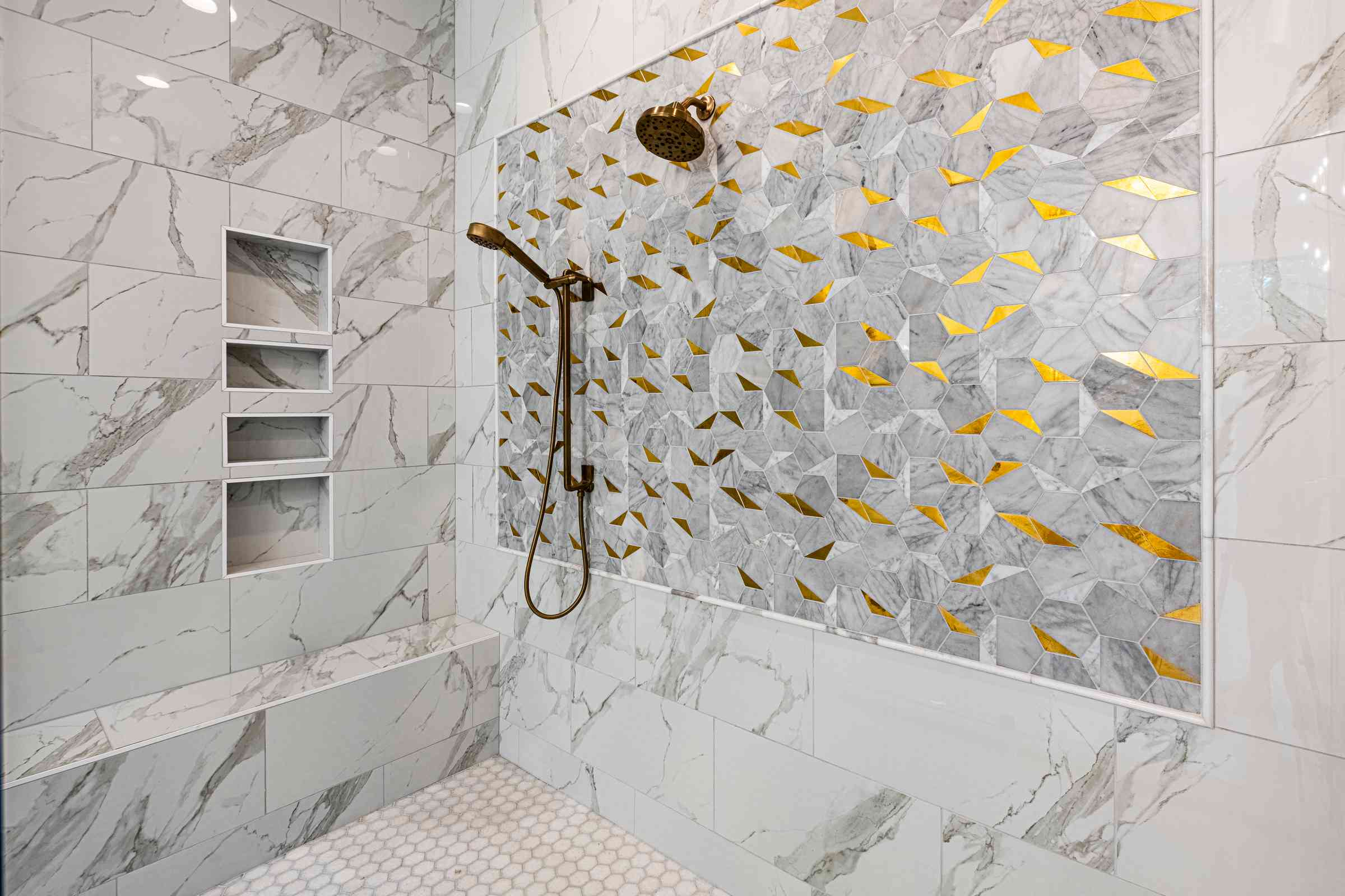 Primary bathroom with custom vanity by Shail Construction in Raleigh NC