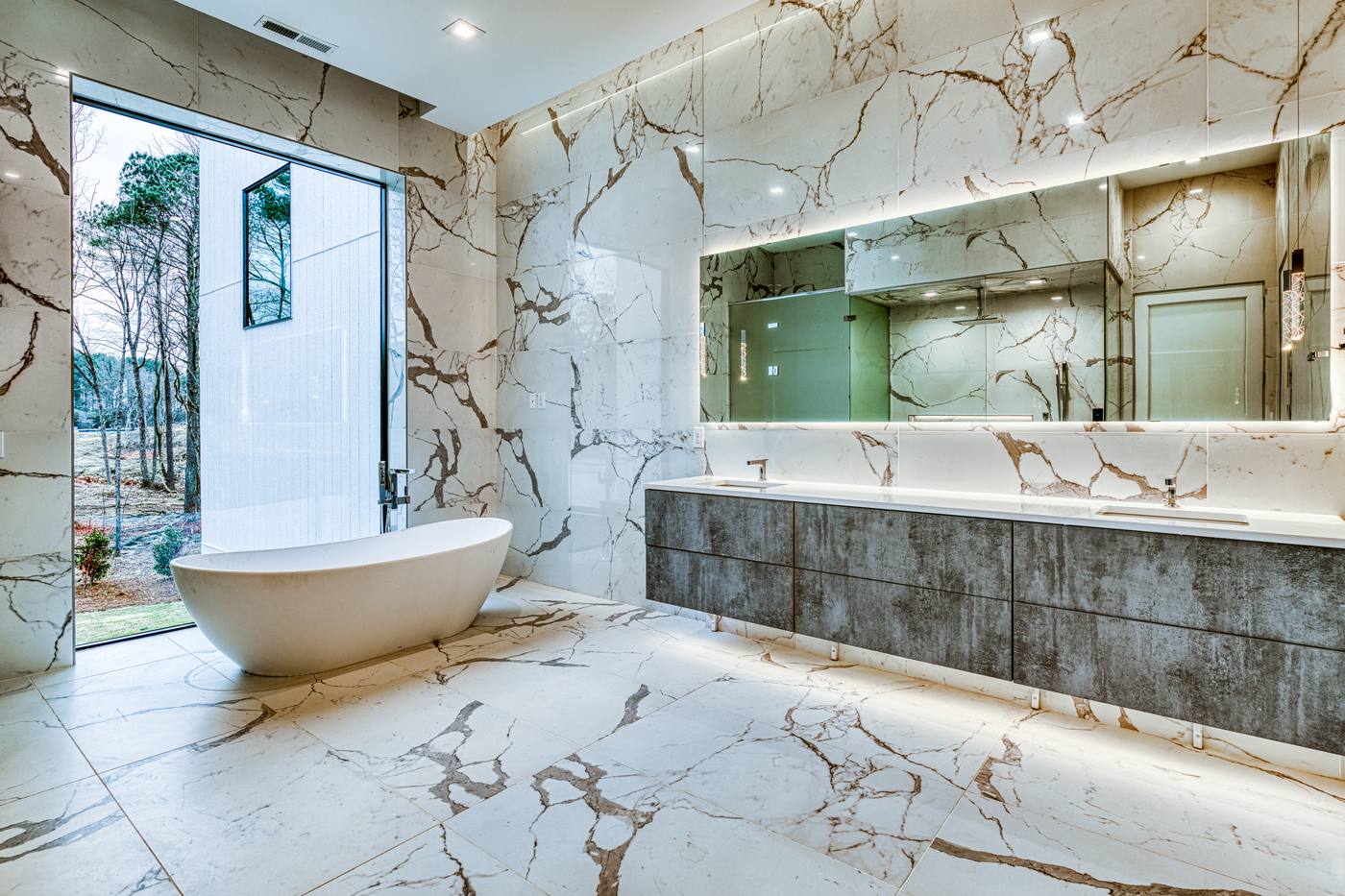 9622 Morrisville Pkwy Master Bathroom photograph by Shail Construction in Raleigh NC