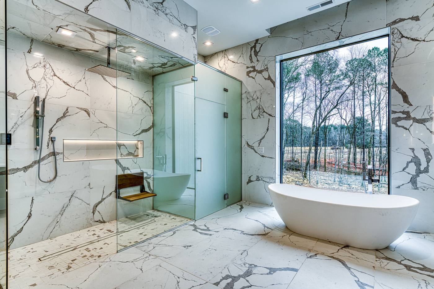 9622 Morrisville Pkwy Master Bathroom photograph by Shail Construction in Raleigh NC