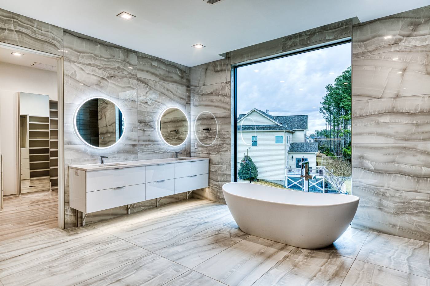 9622 Morrisville Pkwy Master Bathroom photograph by Shail Construction in Raleigh NC