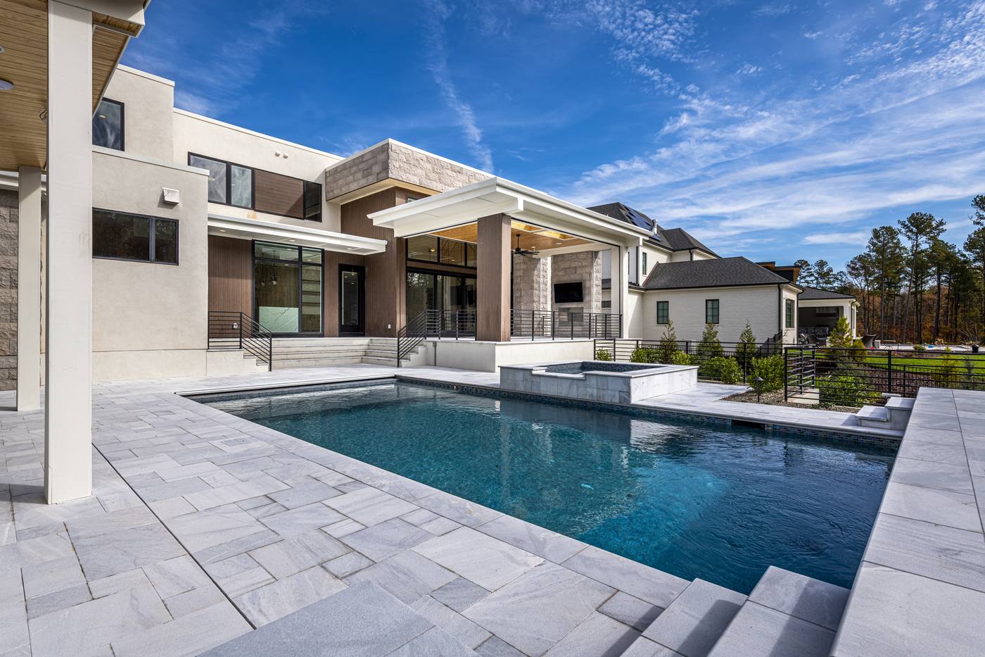 Lot 11 Bella Terra Outdoor · Backyards photograph by Shail Construction in Raleigh NC