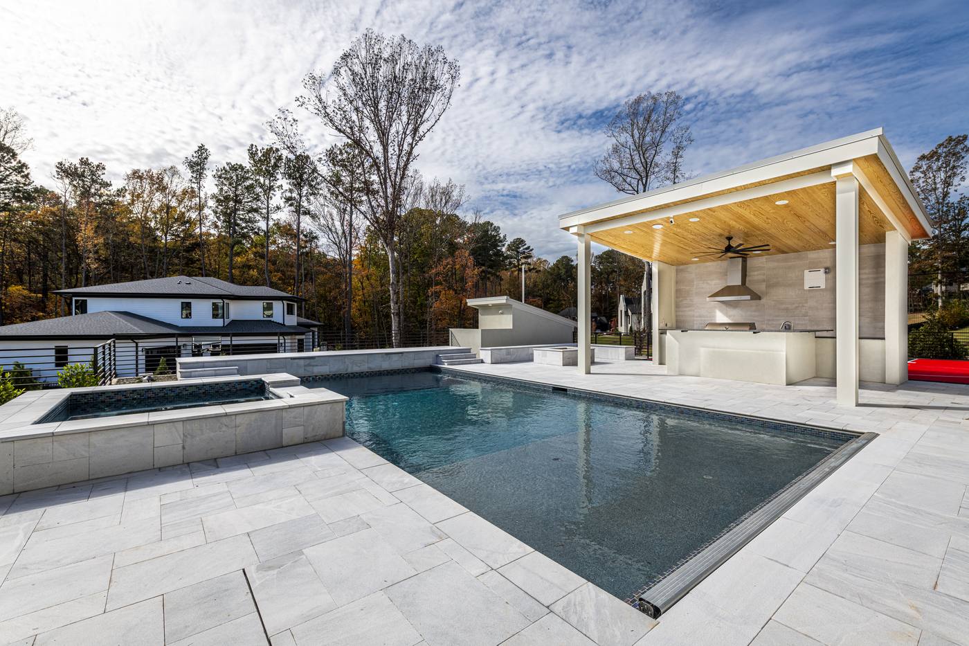 Lot 11 Bella Terra Outdoor · Backyards photograph by Shail Construction in Raleigh NC