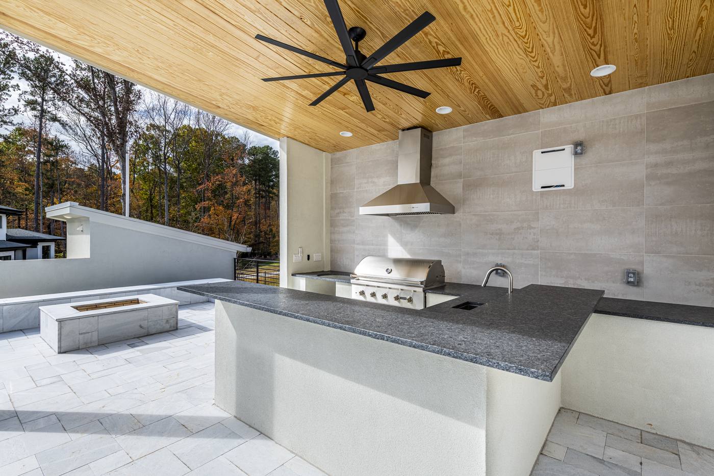 Lot 11 Bella Terra Outdoor · Backyards photograph by Shail Construction in Raleigh NC