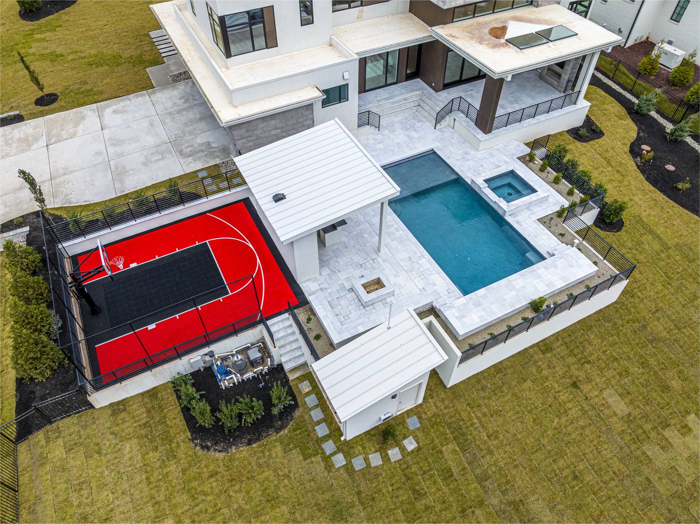 Lot 11 Bella Terra Outdoor · Backyards photograph by Shail Construction in Raleigh NC