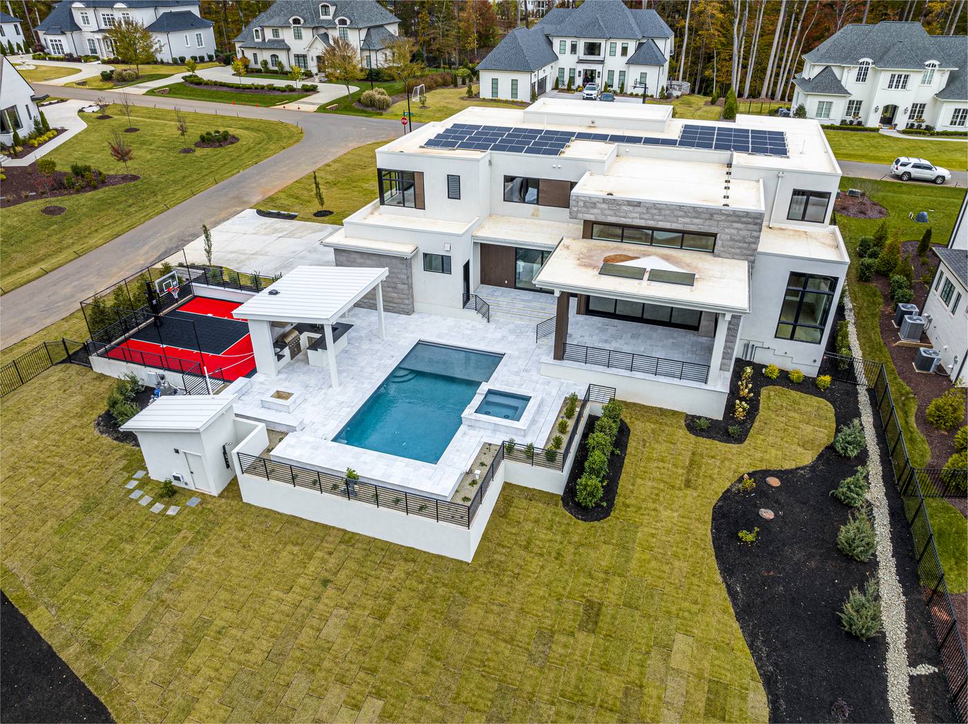 Lot 11 Bella Terra Outdoor · Backyards photograph by Shail Construction in Raleigh NC