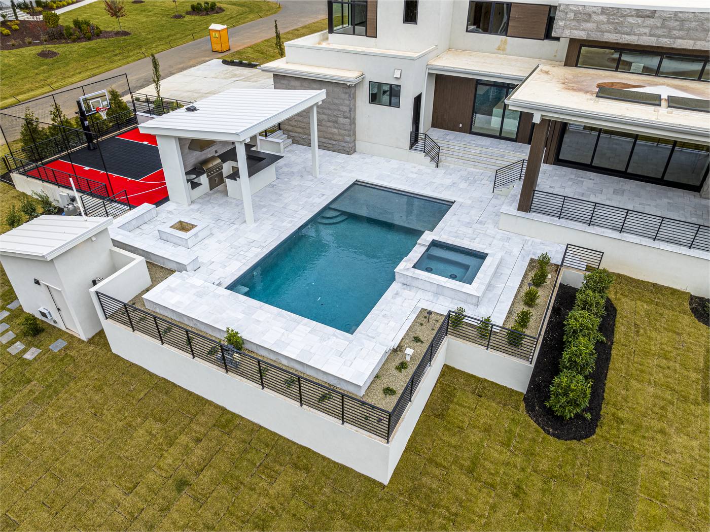 Lot 11 Bella Terra Outdoor · Backyards photograph by Shail Construction in Raleigh NC