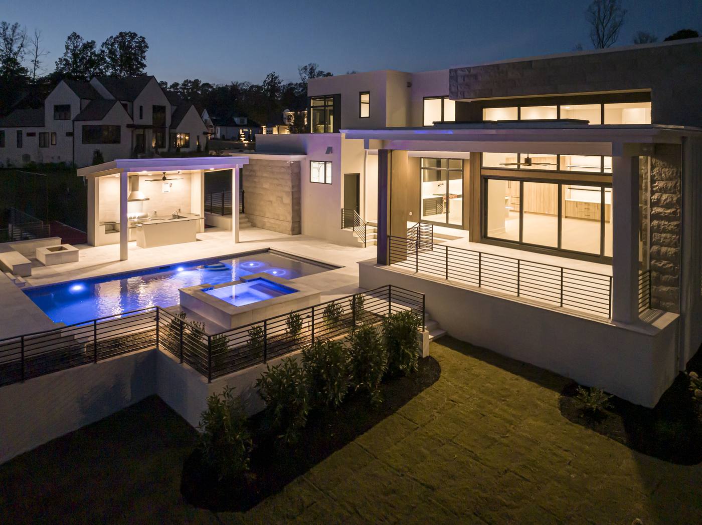 Lot 11 Bella Terra Outdoor · Backyards photograph by Shail Construction in Raleigh NC