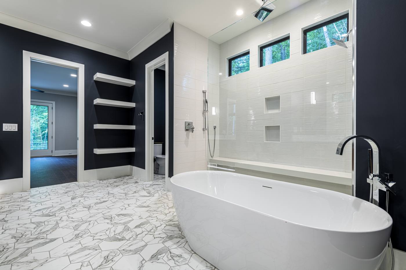 Lot 12 Bella Terra Master Bathroom photograph by Shail Construction in Raleigh NC