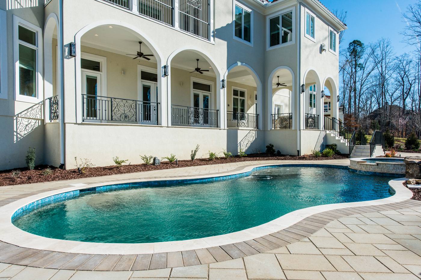 Lot 16 Regency Outdoor · Backyards photograph by Shail Construction in Raleigh NC