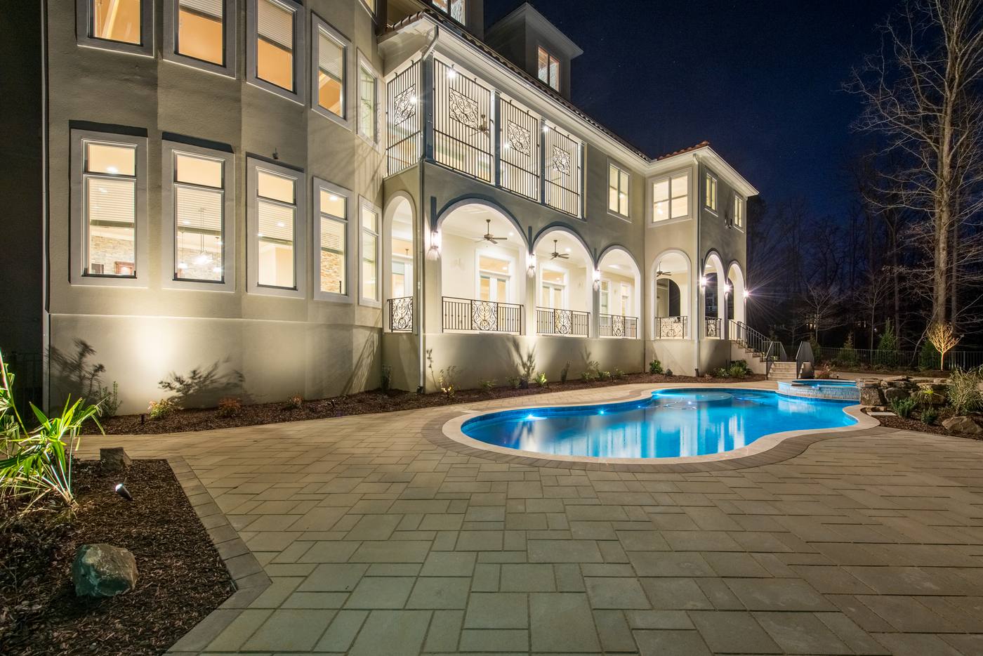 Lot 16 Regency Outdoor · Backyards photograph by Shail Construction in Raleigh NC