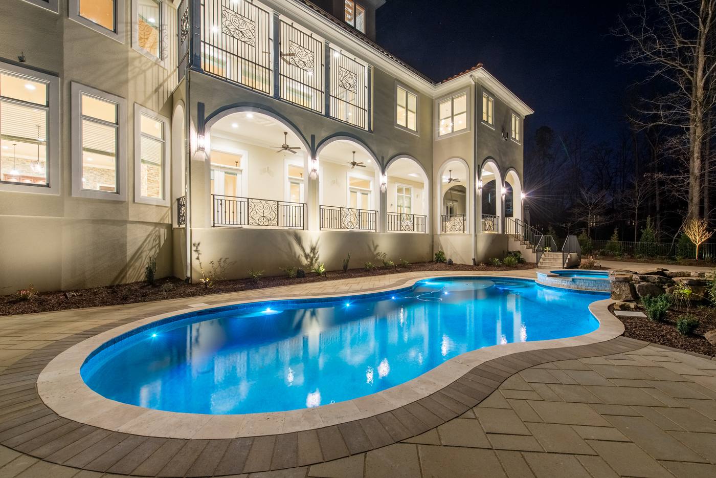 Lot 16 Regency Outdoor · Backyards photograph by Shail Construction in Raleigh NC
