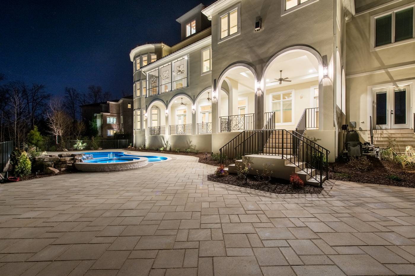 Lot 16 Regency Outdoor · Backyards photograph by Shail Construction in Raleigh NC