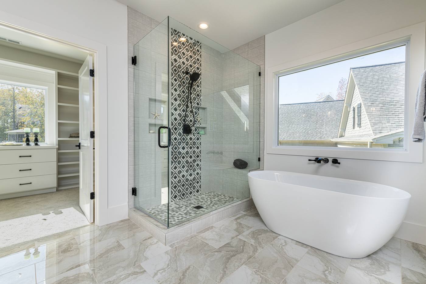 Lot 19 Tuscany Master Bathroom photograph by Shail Construction in Raleigh NC