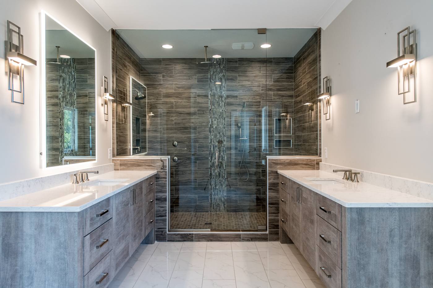 Lot 2 Bella Vista Master Bathroom photograph by Shail Construction in Raleigh NC