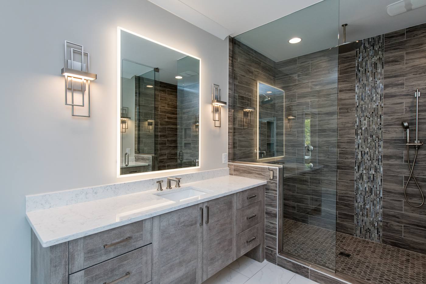 Lot 2 Bella Vista Master Bathroom photograph by Shail Construction in Raleigh NC