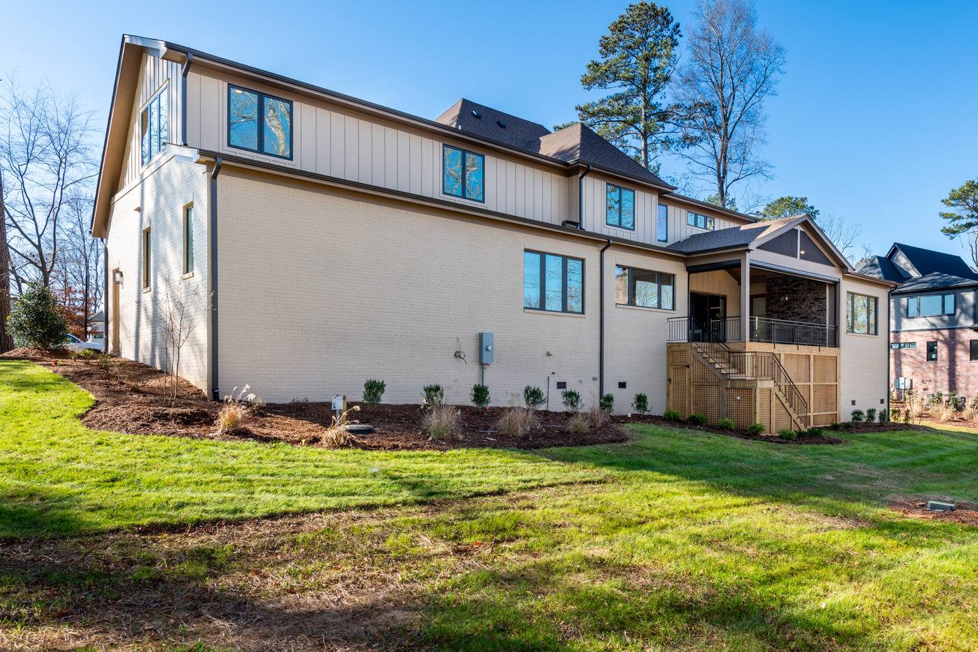 Lot 42 Bella Vista Outdoor · Backyards photograph by Shail Construction in Raleigh NC