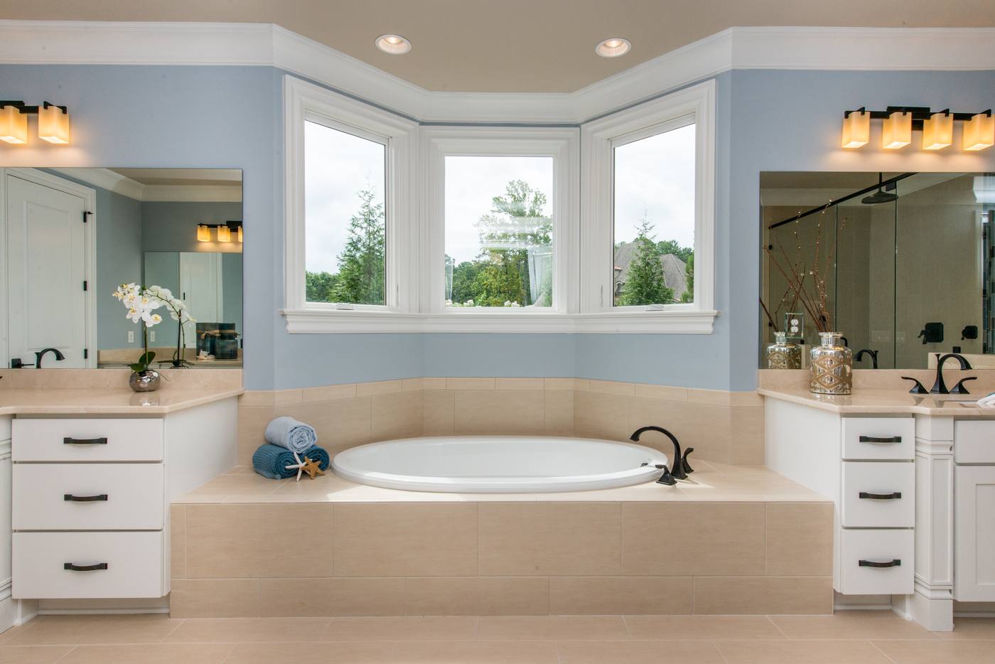 Lot 46 Linville Master Bathroom photograph by Shail Construction in Raleigh NC