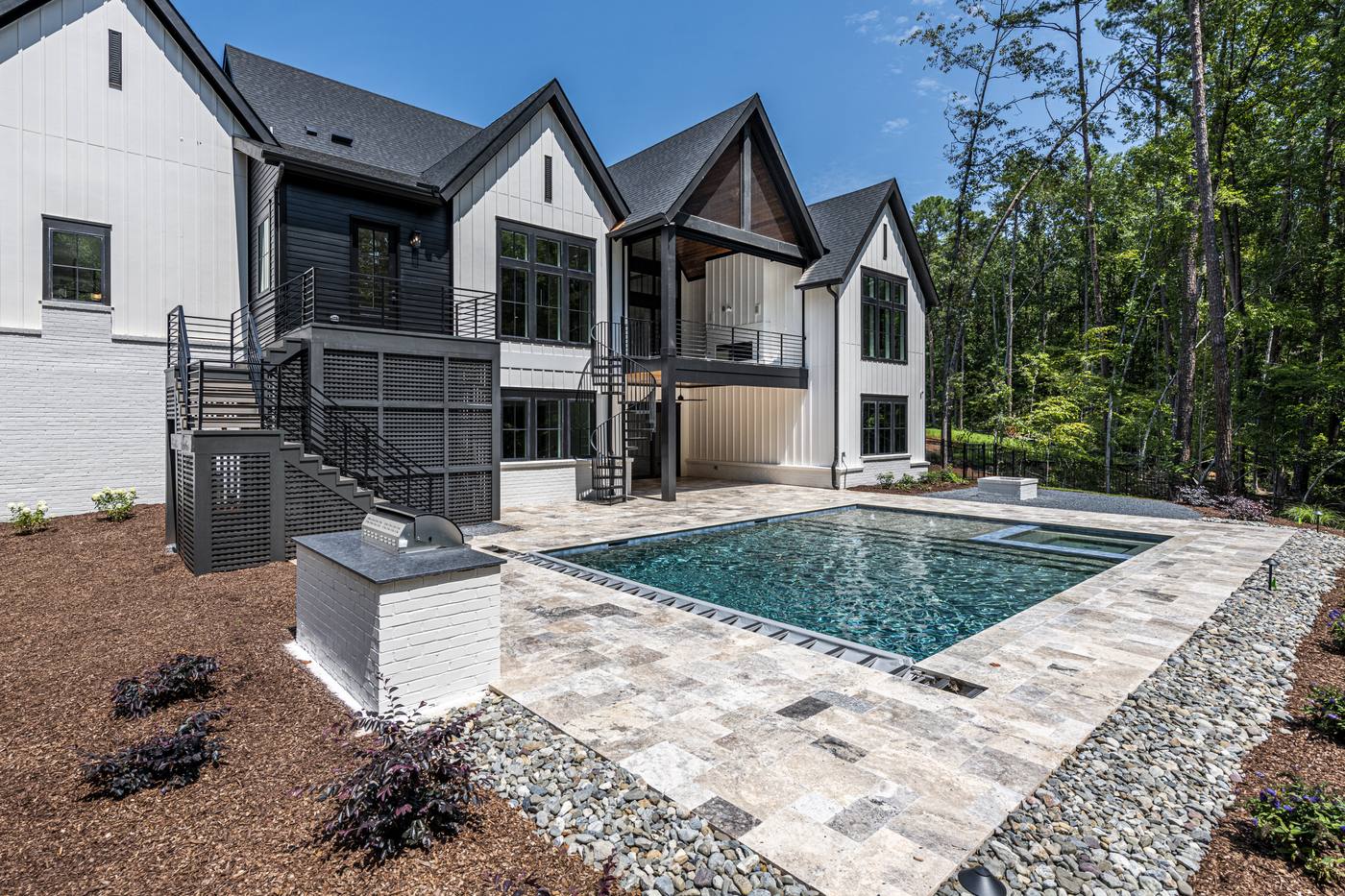 Lot 7 Bella Terra Outdoor · Backyards photograph by Shail Construction in Raleigh NC