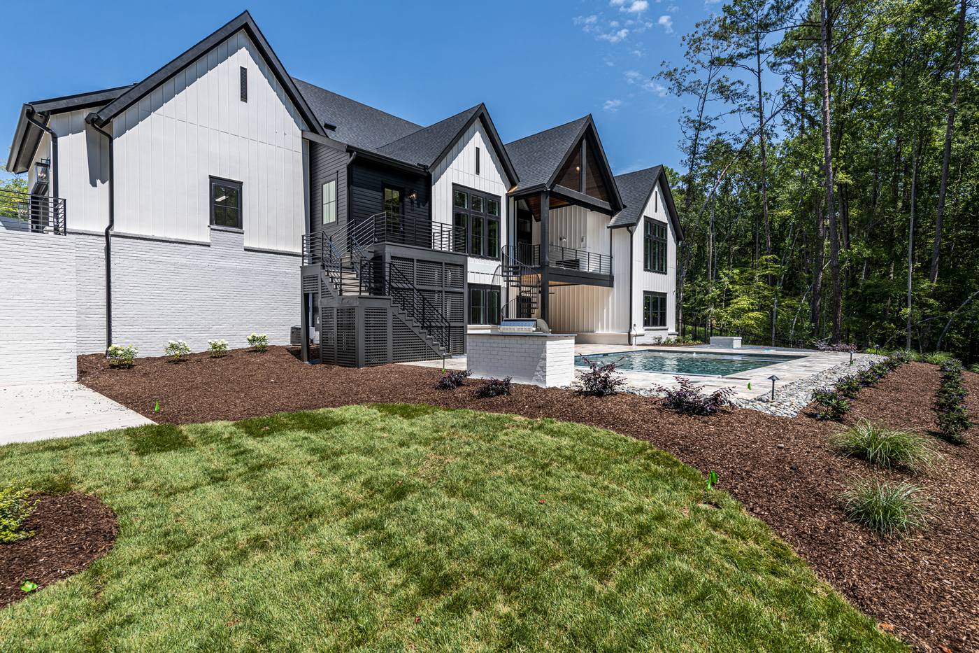 Lot 7 Bella Terra Outdoor · Backyards photograph by Shail Construction in Raleigh NC