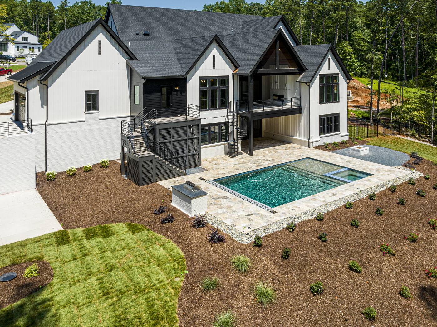 Lot 7 Bella Terra Outdoor · Backyards photograph by Shail Construction in Raleigh NC