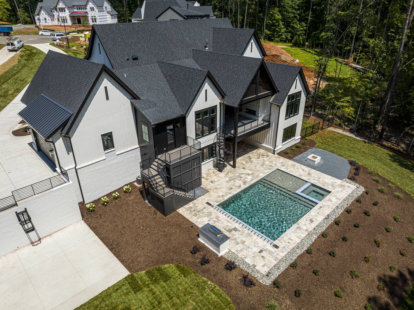 Lot 7 Bella Terra Outdoor · Backyards photograph by Shail Construction in Raleigh NC