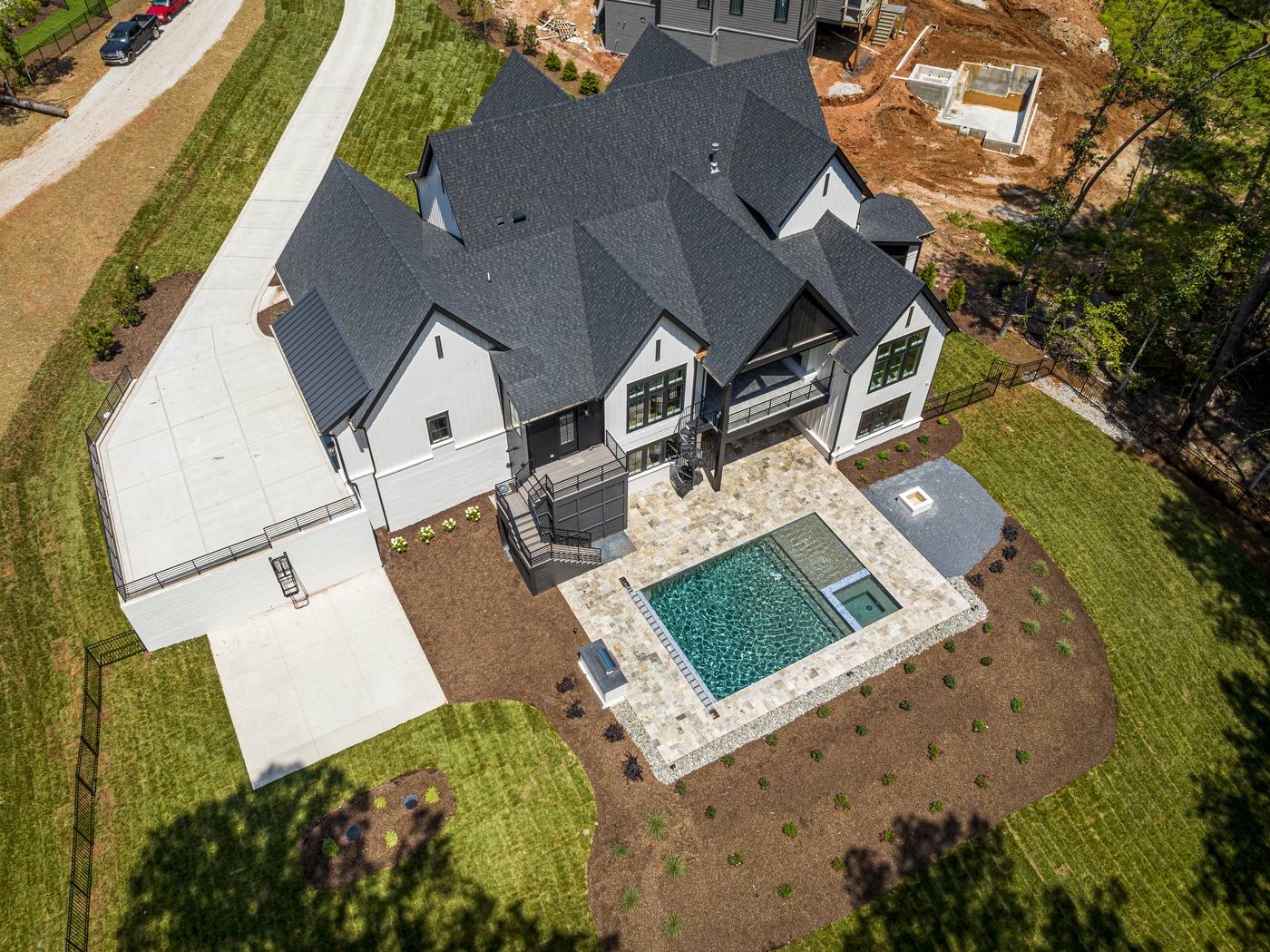 Lot 7 Bella Terra Outdoor · Backyards photograph by Shail Construction in Raleigh NC