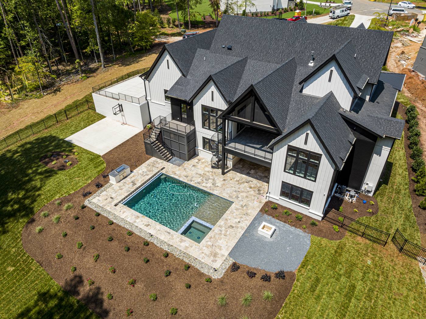 Lot 7 Bella Terra Outdoor · Backyards photograph by Shail Construction in Raleigh NC
