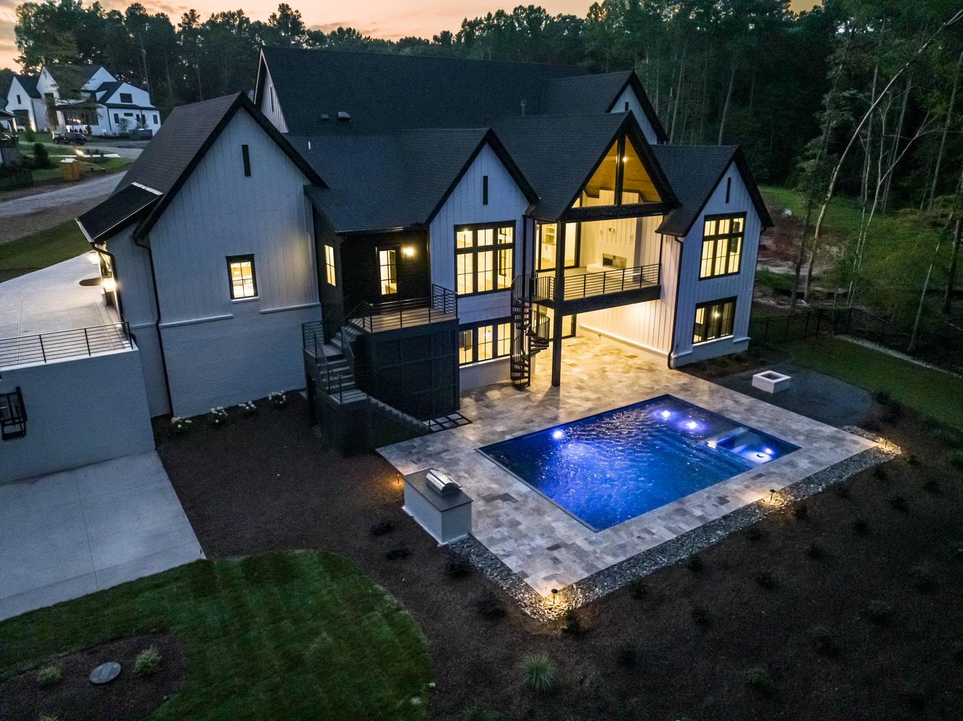 Lot 7 Bella Terra Outdoor · Backyards photograph by Shail Construction in Raleigh NC