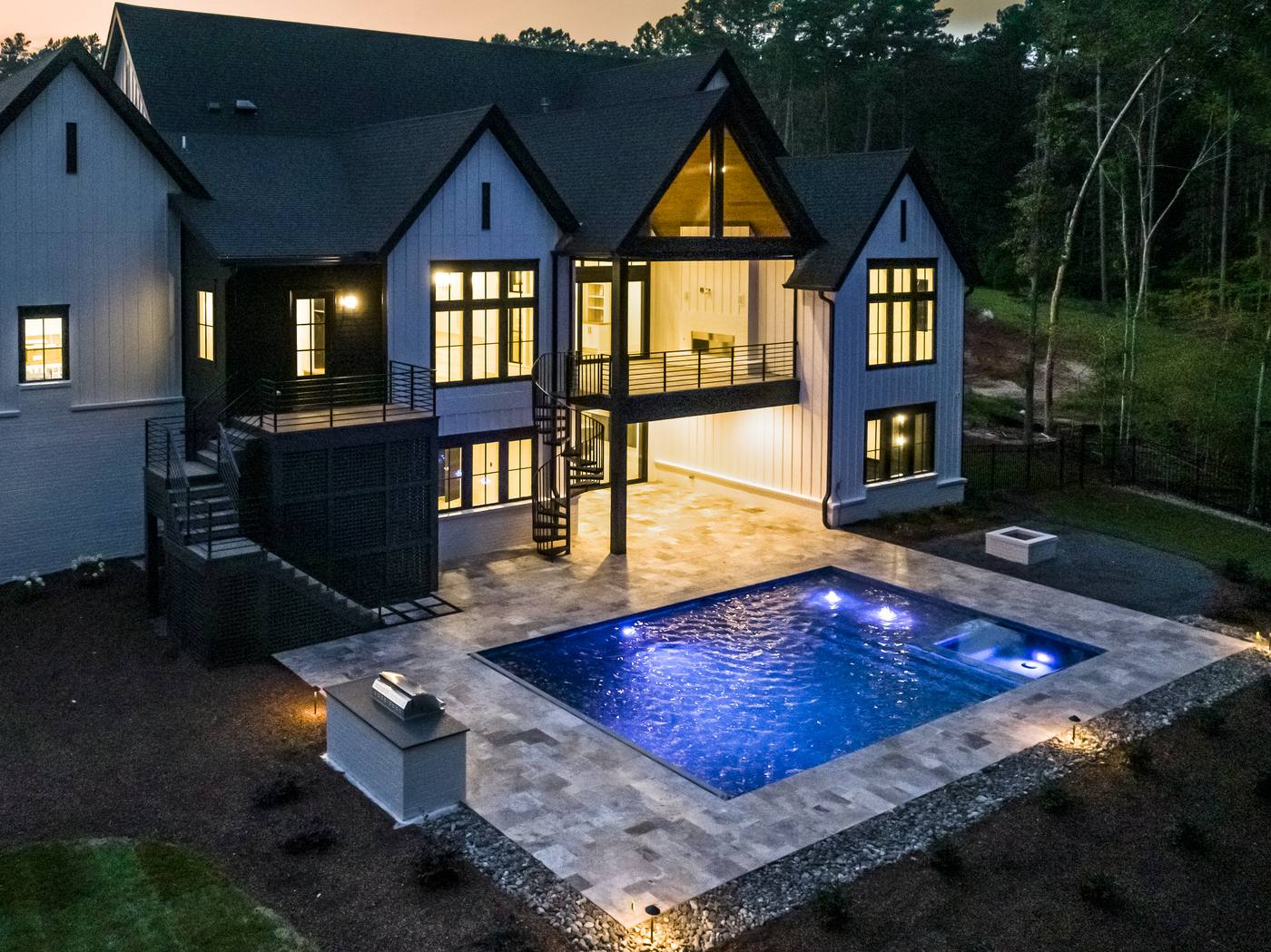 Lot 7 Bella Terra Outdoor · Backyards photograph by Shail Construction in Raleigh NC