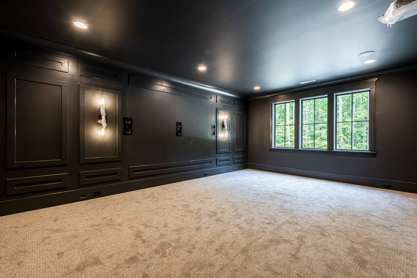 Lot 7 Bella Terra Home Theater photograph by Shail Construction in Raleigh NC