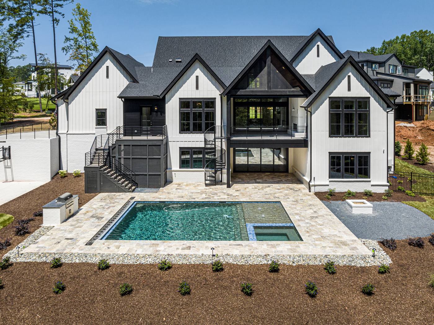 Lot 7 Bella Terra Outdoor · Backyards photograph by Shail Construction in Raleigh NC