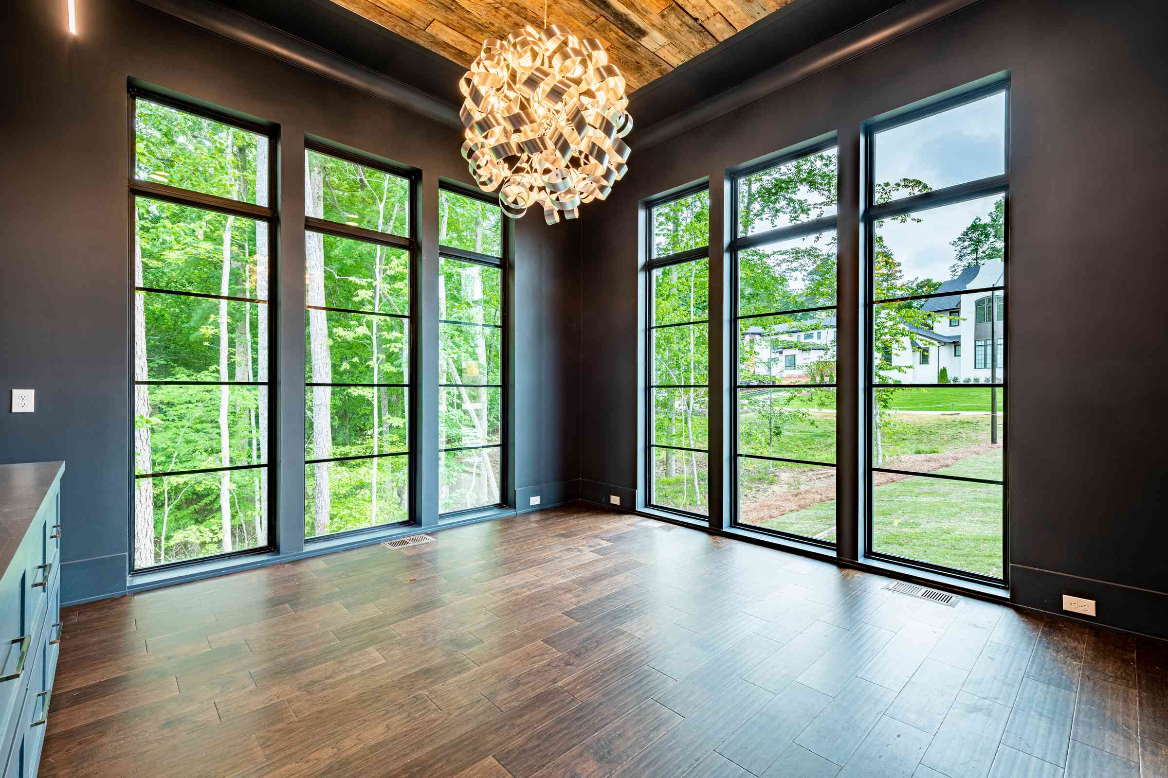 Executive home office with custom millwork by Shail Construction in Cary NC